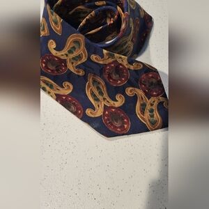 Liberty of London Blue and Gold Paisley Tie, Silk